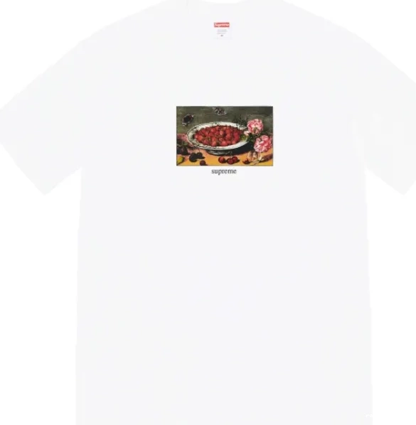 T-shirt XL Strawberries 23SS White M Tee L and S Black Painting sleeved Short Oil 0914